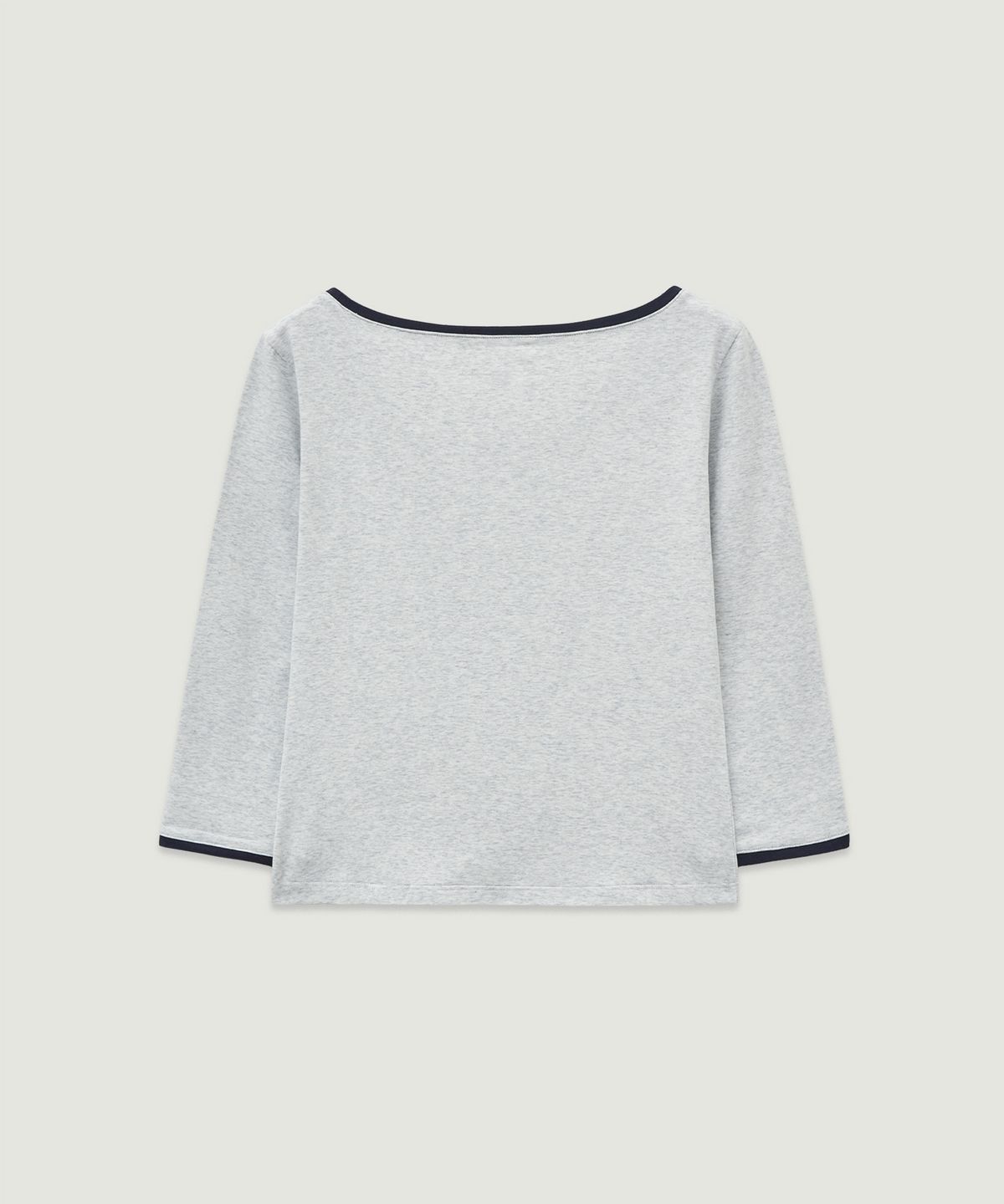 엘무드 우먼(LMOOD WOMEN) DOLLY Three Quarter Ringer T-Shirt Light Grey