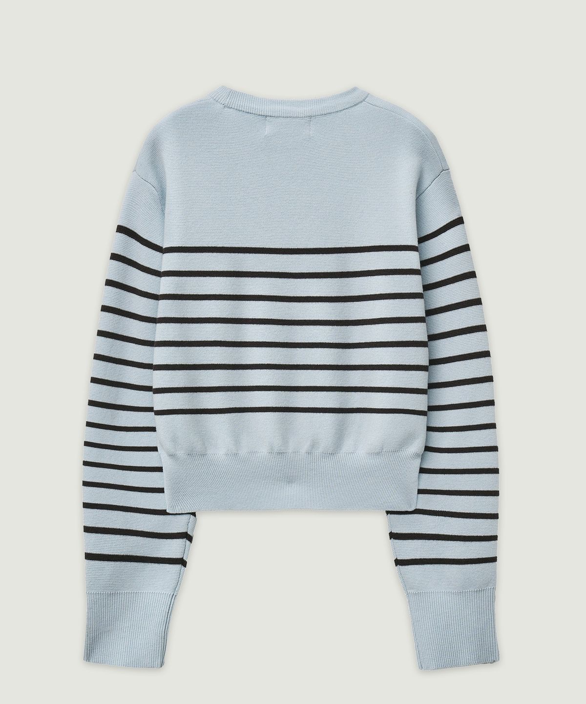 엘무드 우먼(LMOOD WOMEN) MARINE Wool Cotton Stripe Pullover Knit Sky Blue
