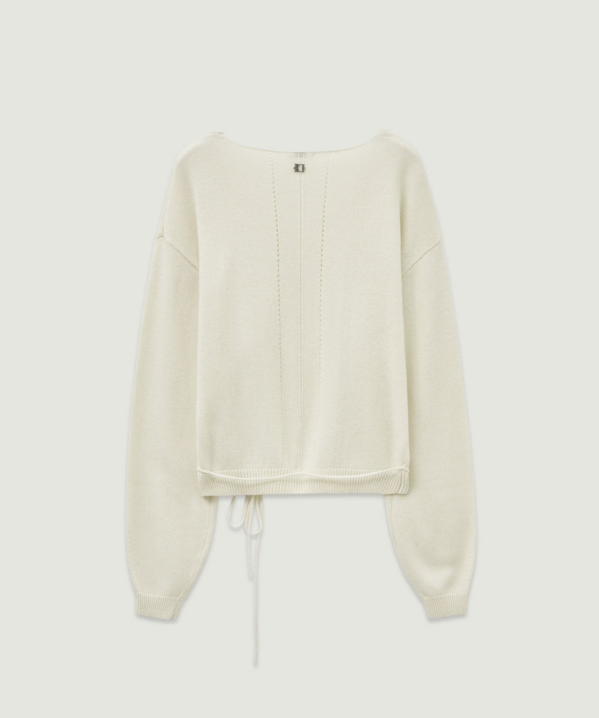 엘무드 우먼(LMOOD WOMEN) COZY Merino Wool Deep V Neck Pullover Knit Ivory