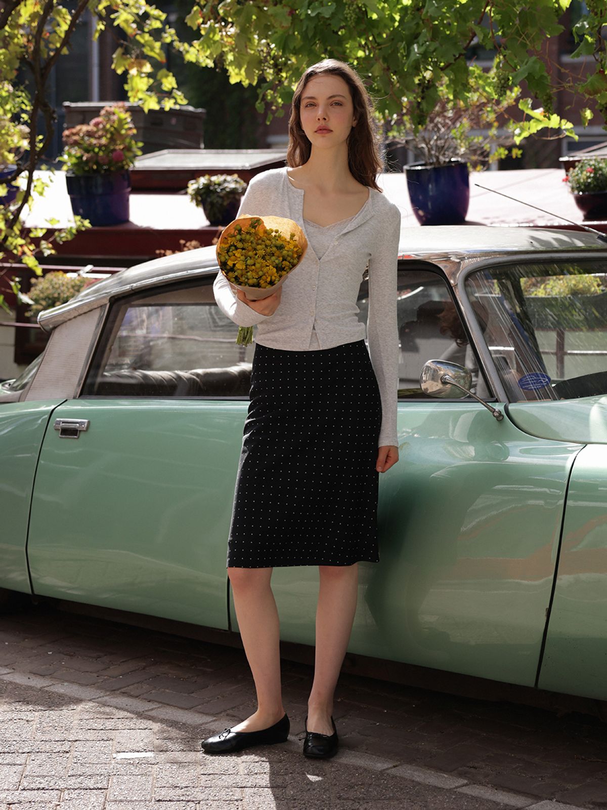 랭앤루(LANGNLU) ILLA Satin Midi Skirt(일라)_BLACK