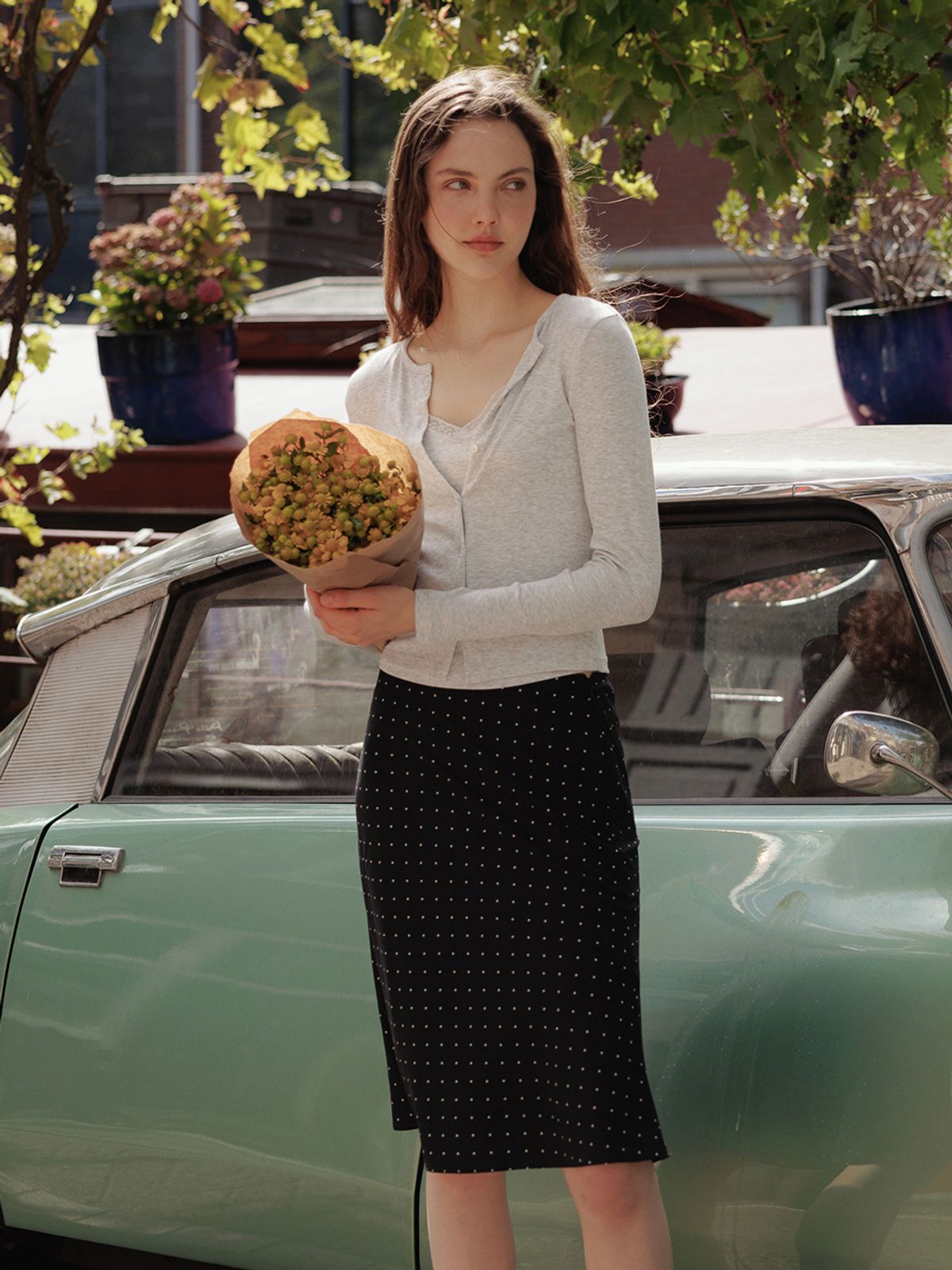 랭앤루(LANGNLU) ILLA Satin Midi Skirt(일라)_BLACK