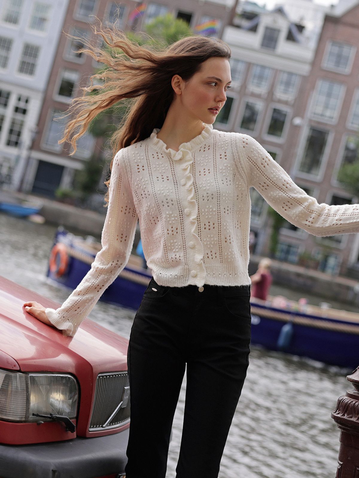 랭앤루(LANGNLU) CELLY Frill Cardigan(셀리)_IVORY