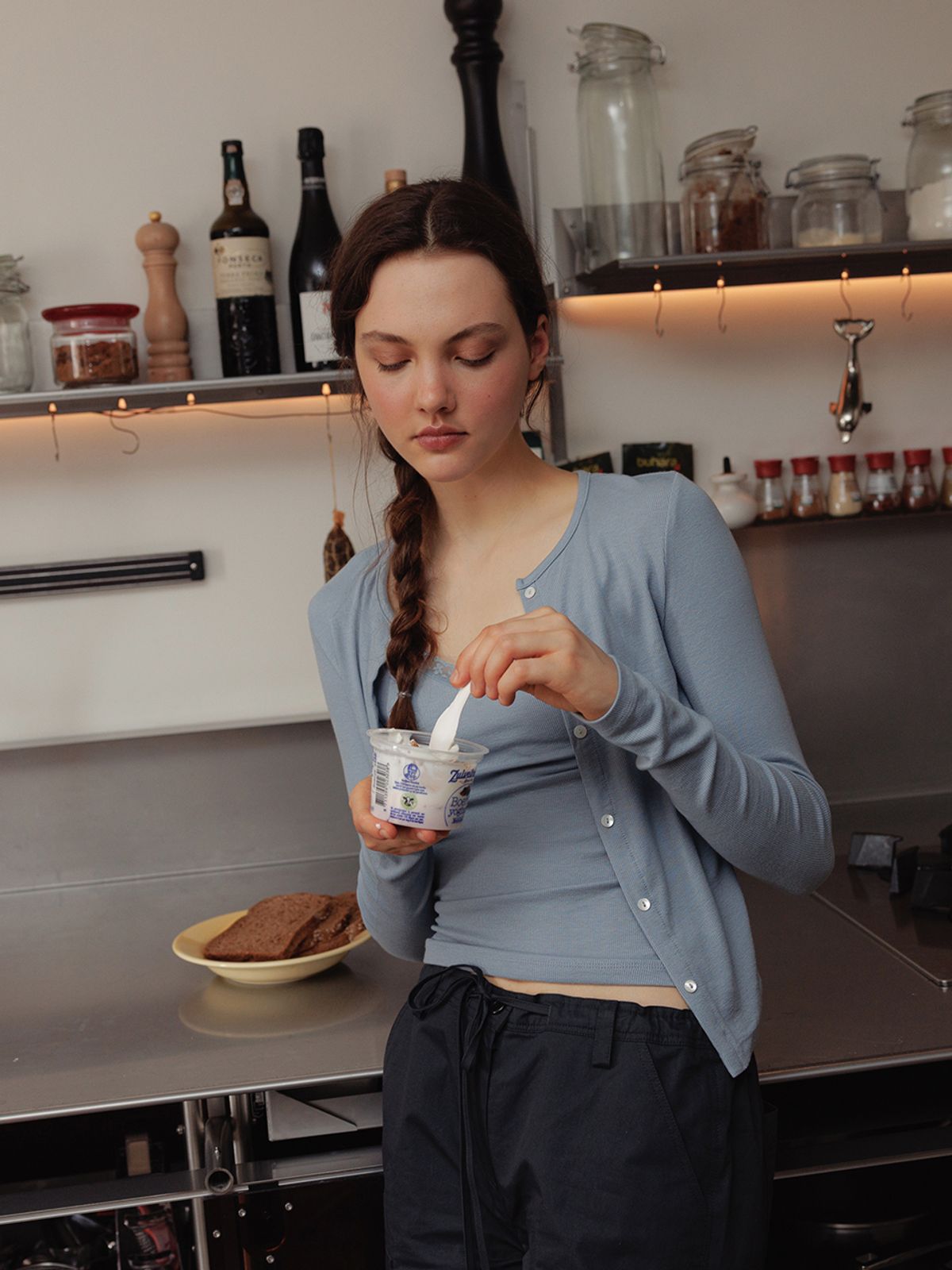 랭앤루(LANGNLU) OLLIA Layered Top(올리아)_SMOKE BLUE