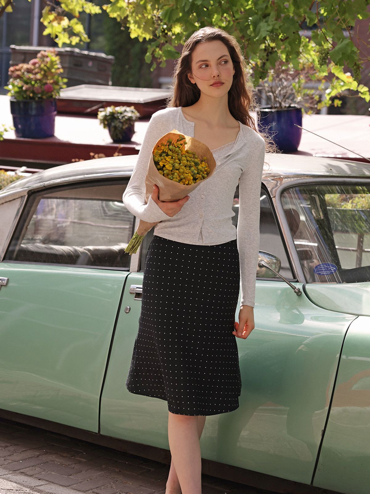 랭앤루(LANGNLU) OLLIA Layered Top(올리아)_WHITE MELANGE