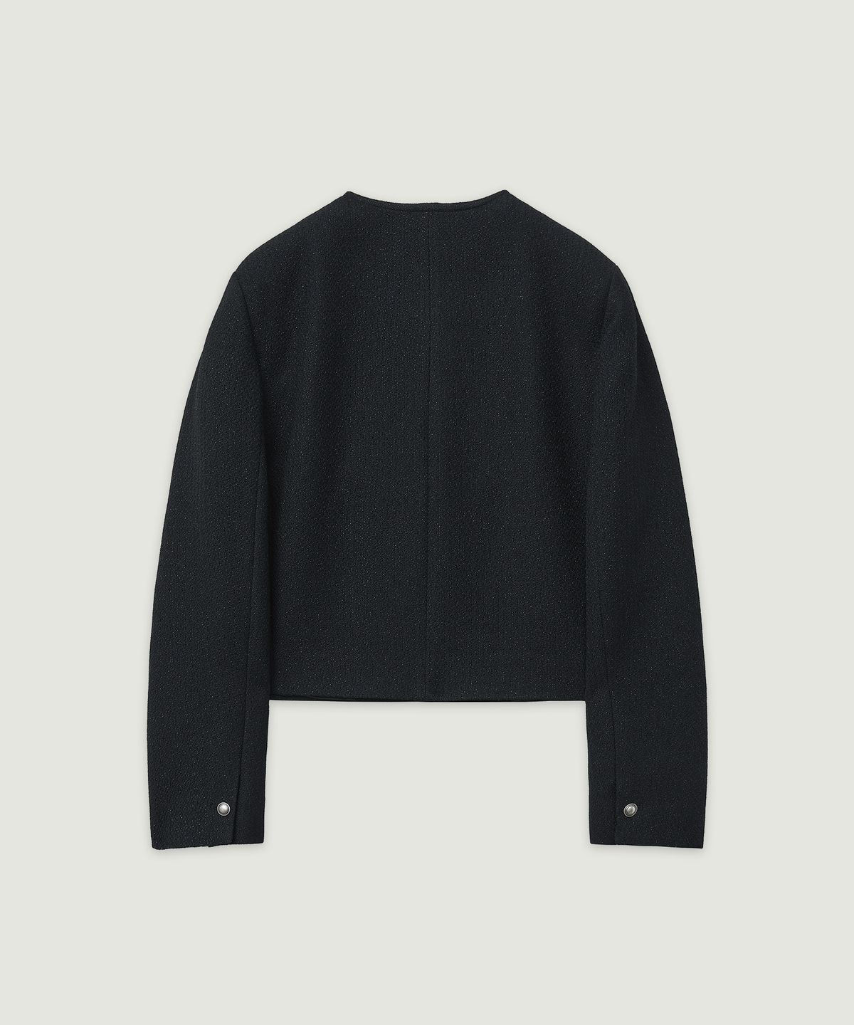 엘무드 우먼(LMOOD WOMEN) TWEEDY Collarless Button Detail Jacke D NAVY