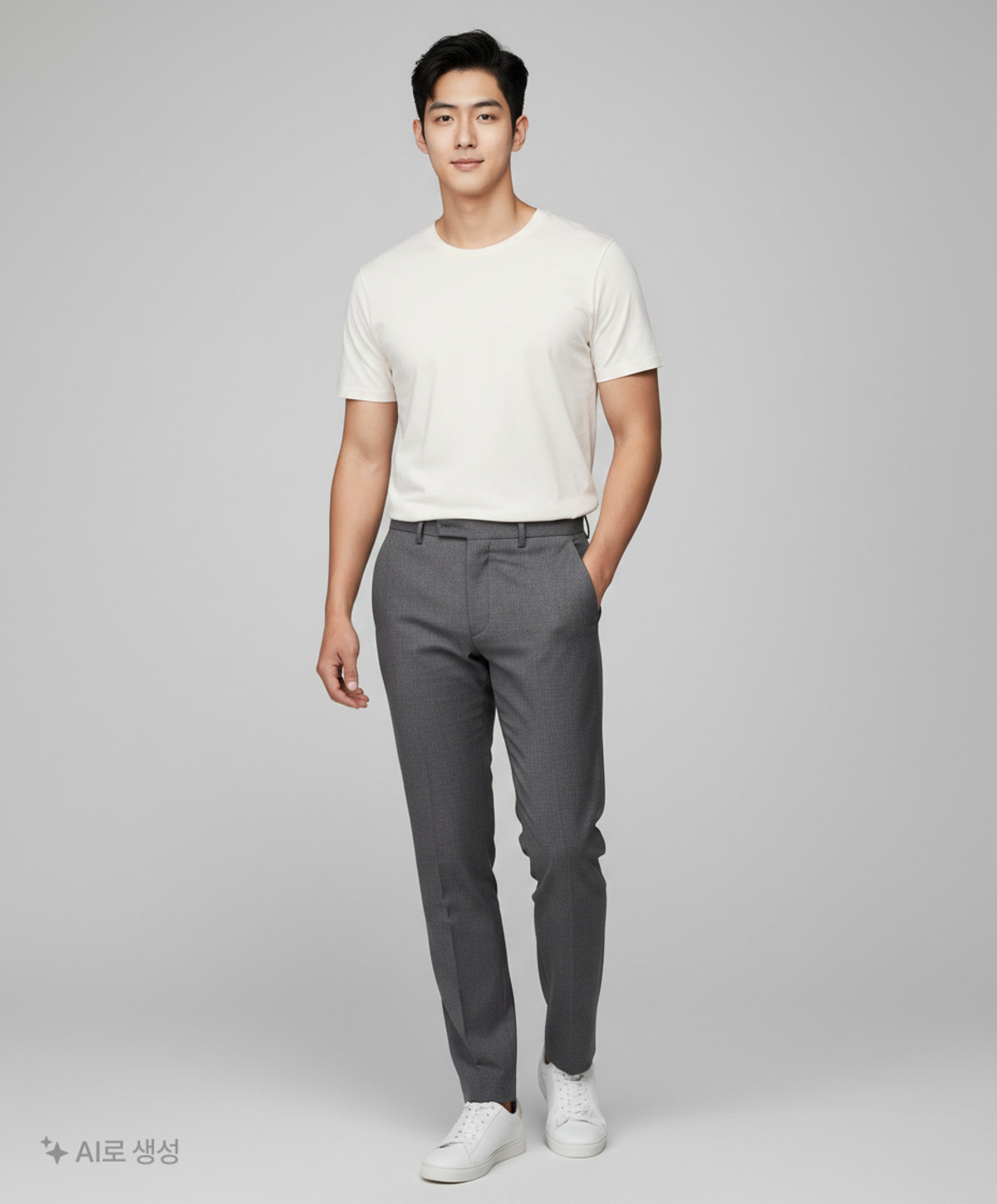 무신사 스탠다드(MUSINSA STANDARD) 레이어드 크루 넥 티셔츠_일반 기장 [화이트] M