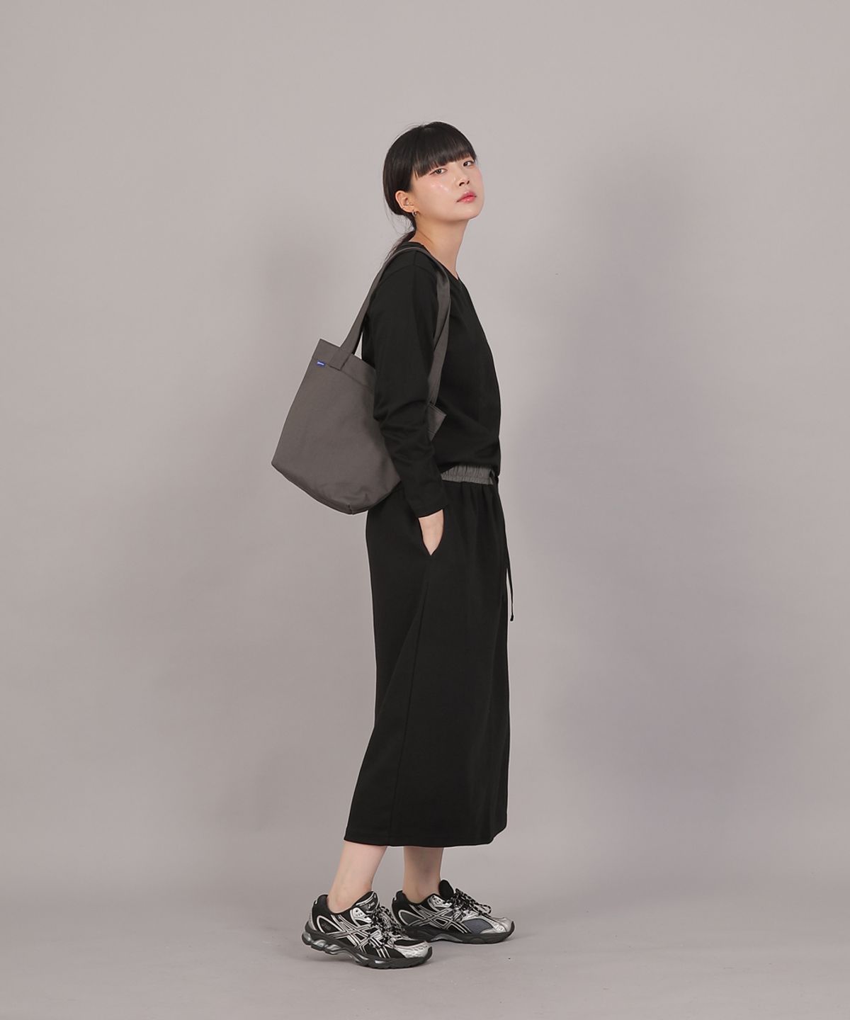 세인트크루(SAINTCREW) 웜 기모 H라인 롱스커트 HWL-1312 그레이블랙