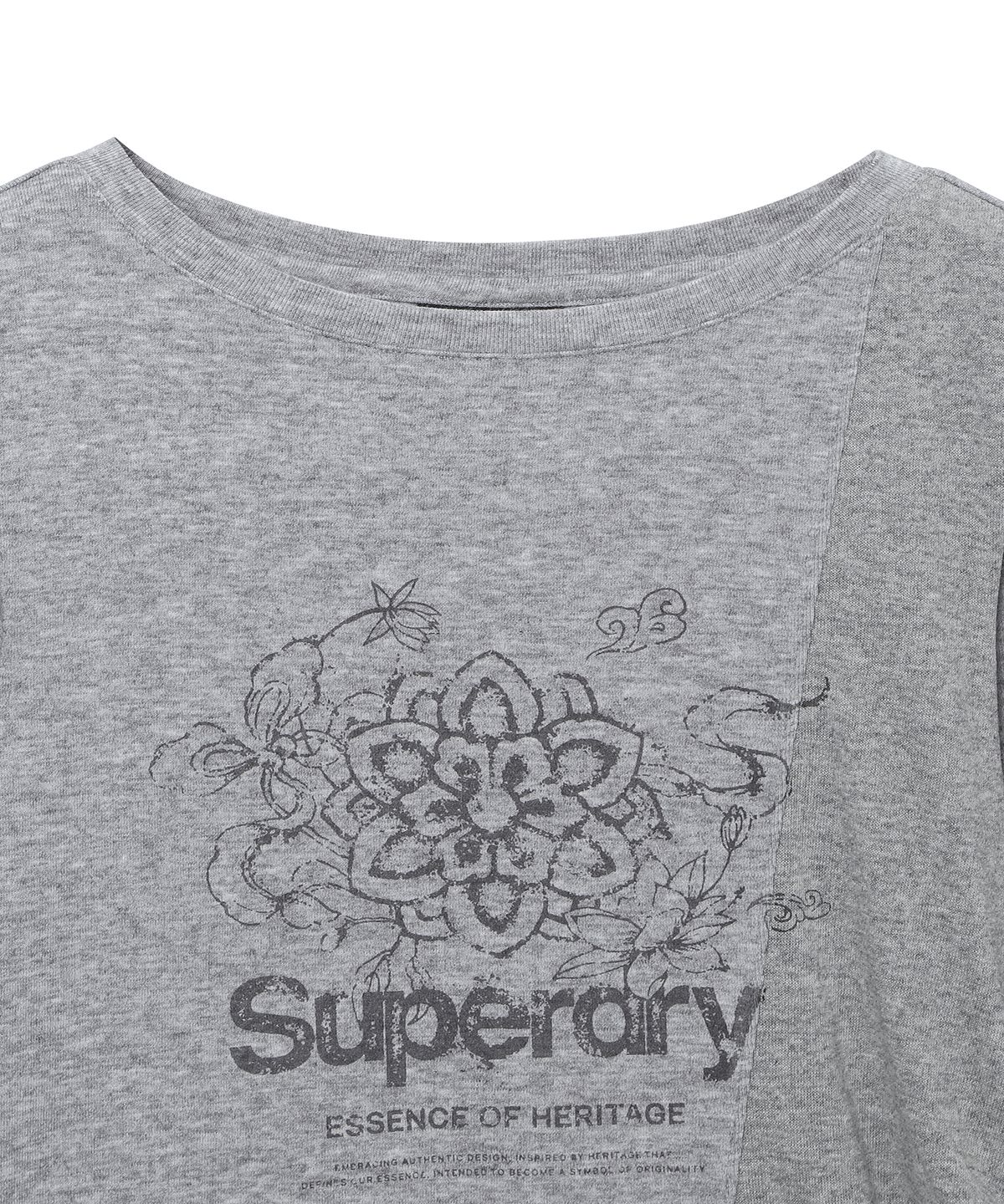 슈퍼드라이(SUPERDRY) 우먼스 로우컷 롱슬리브 라이트 멜란지 그레이 SDFILDQ03LMG