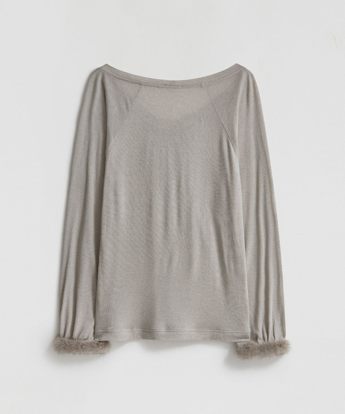 엘무드 우먼(LMOOD WOMEN) SLOUCH Fur Trim Top Beige