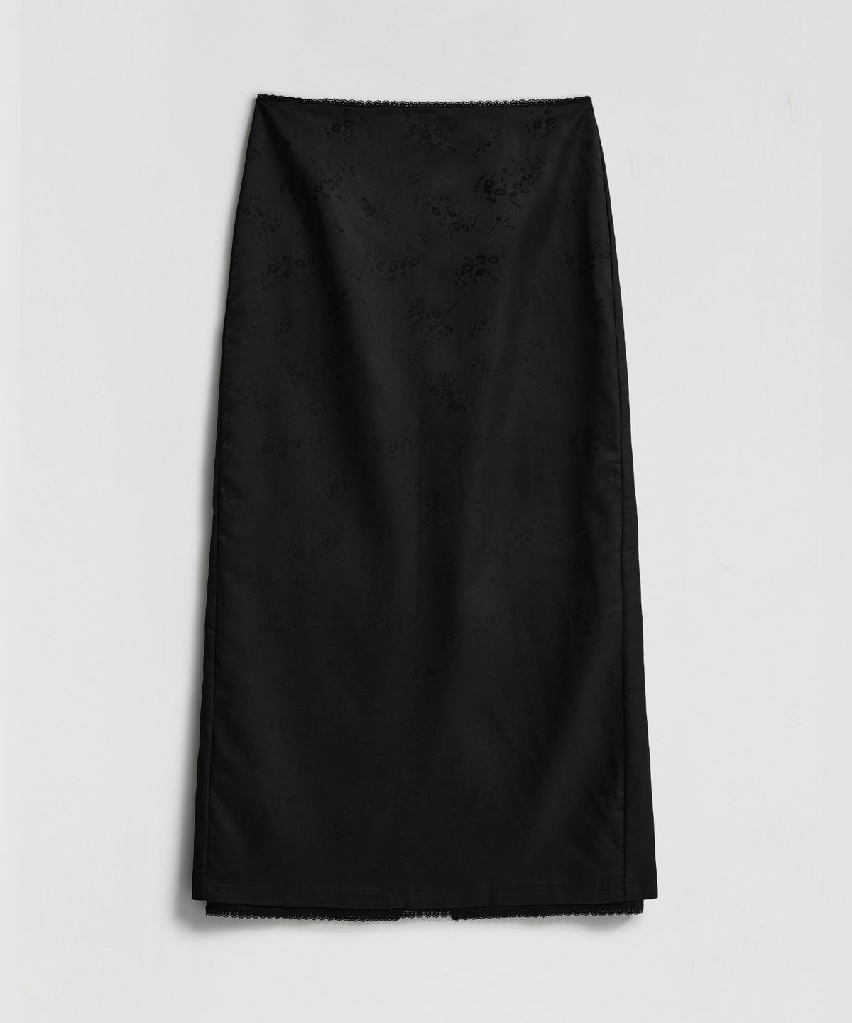 엘무드 우먼(LMOOD WOMEN) FLORENCE Satin Layered Skirt Black