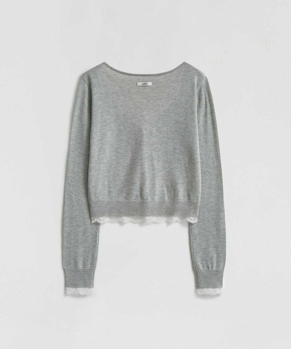 엘무드 우먼(LMOOD WOMEN) BELIN Lace-Layered Cardigan Heather Grey