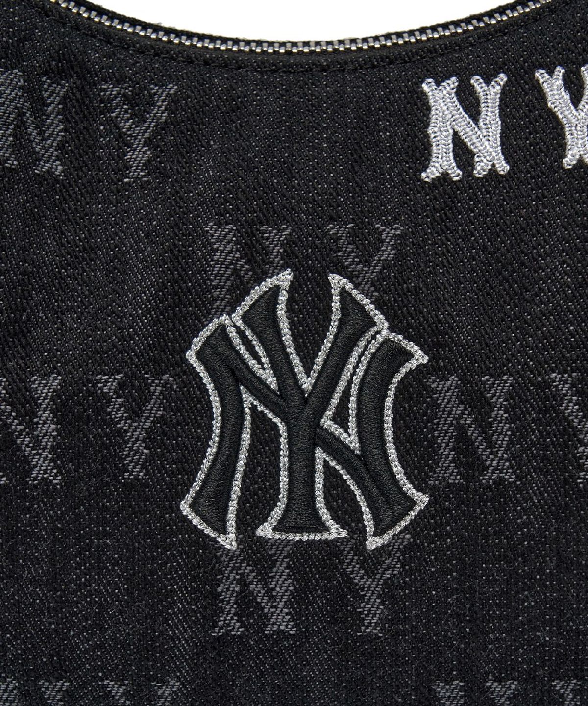 엠엘비(MLB) 힙 모노그램 JQD 데님 호보백 NY (Black)