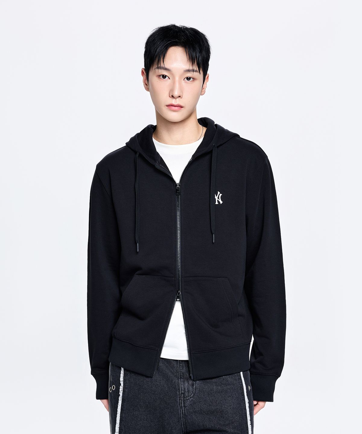 엠엘비(MLB) 베이직 스몰로고 후드집업 NY (Black)