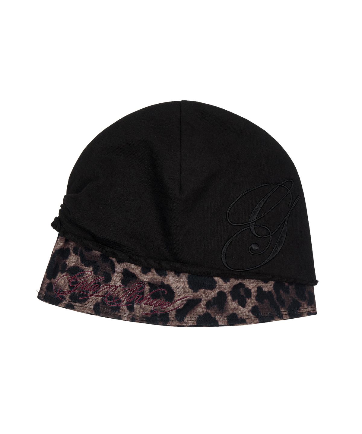 길라아카이브(GILAARCHIVE) LAYERED LEOPARD BEANIE_BLACK
