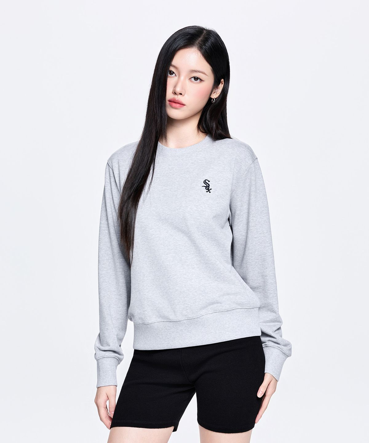 엠엘비(MLB) 베이직 스몰로고 맨투맨 CHW (Melange Grey)