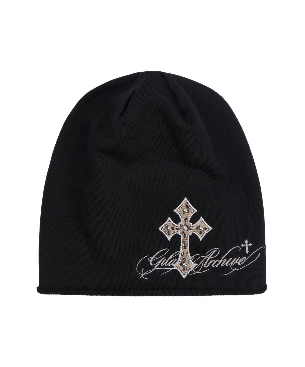 길라아카이브(GILAARCHIVE) CROSS PATCH LETTERING LOGO BEANIE_BLACK