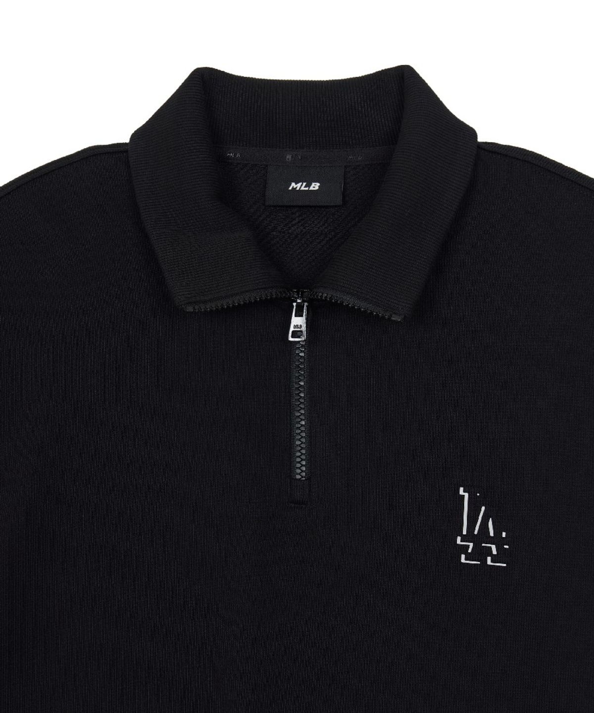 엠엘비(MLB) 베이직 스몰로고 반집업 맨투맨 LA (Black)
