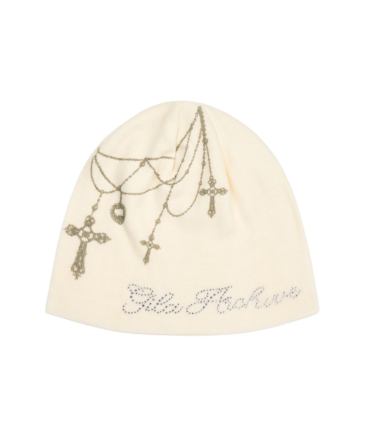 길라아카이브(GILAARCHIVE) NECKLACE SMALL LOGO BEANIE_WHITE