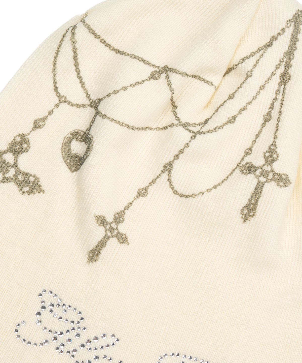 길라아카이브(GILAARCHIVE) NECKLACE SMALL LOGO BEANIE_WHITE