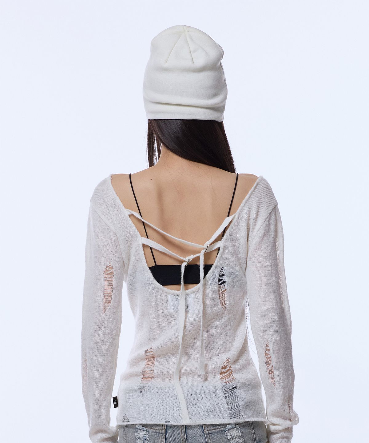 길라아카이브(GILAARCHIVE) USA LETTERING LOGO BEANIE_WHITE