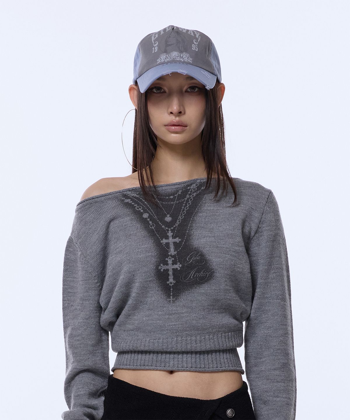 길라아카이브(GILAARCHIVE) RUNAWAY GIRL VINTAGE CAP_SKY BLUE