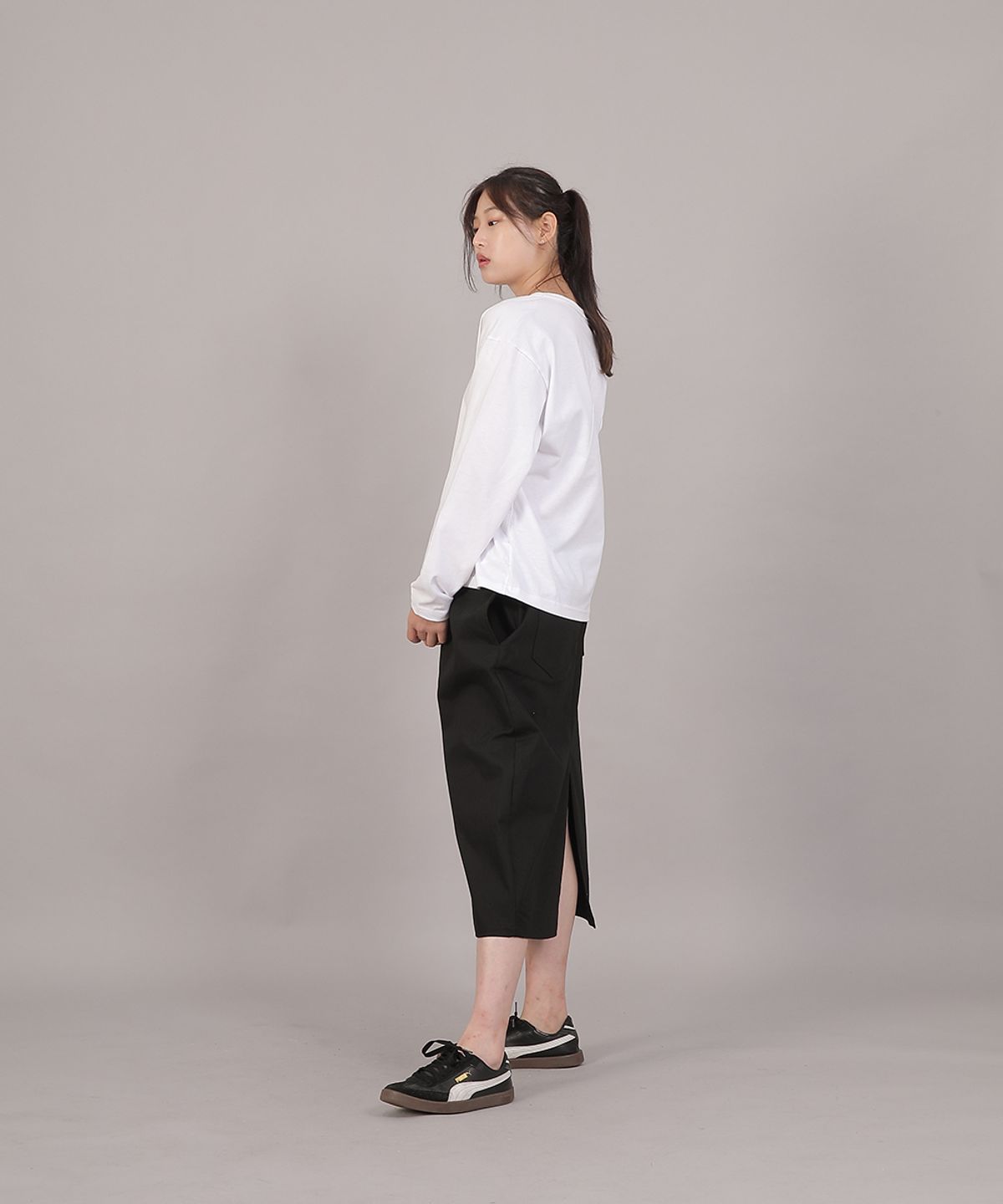 세인트크루(SAINTCREW) H라인 와이드 롱스커트 HWB-1313 블랙