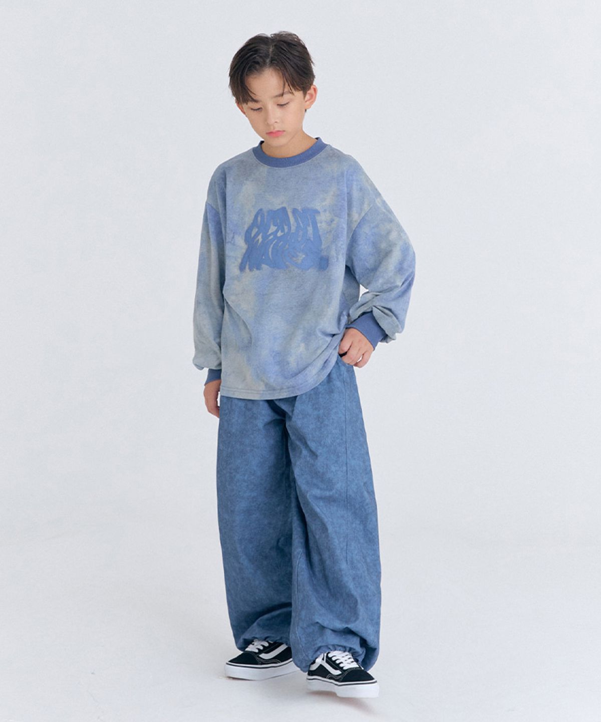 오실롯 주니어(OCELOT JUNIOR) H2H31 스카이 배럴데님 셋업 (네이비/진청)