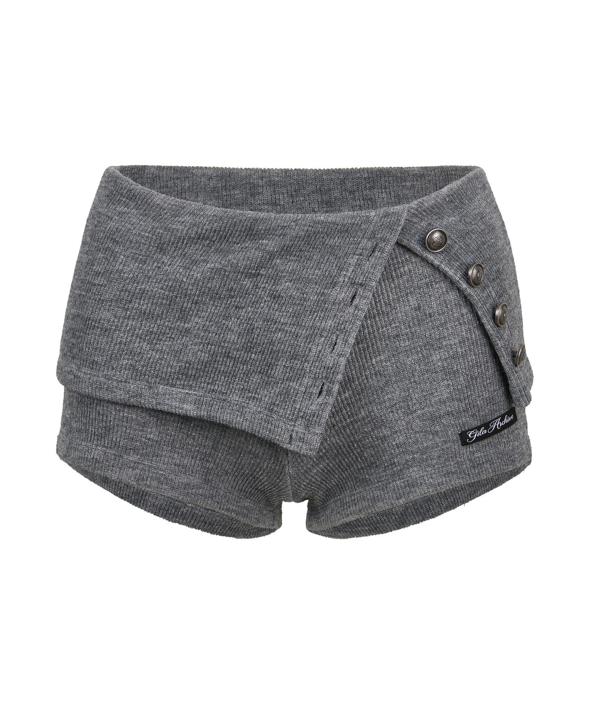 길라아카이브(GILAARCHIVE) 4-BUTTON KNIT SHORTS_GREY