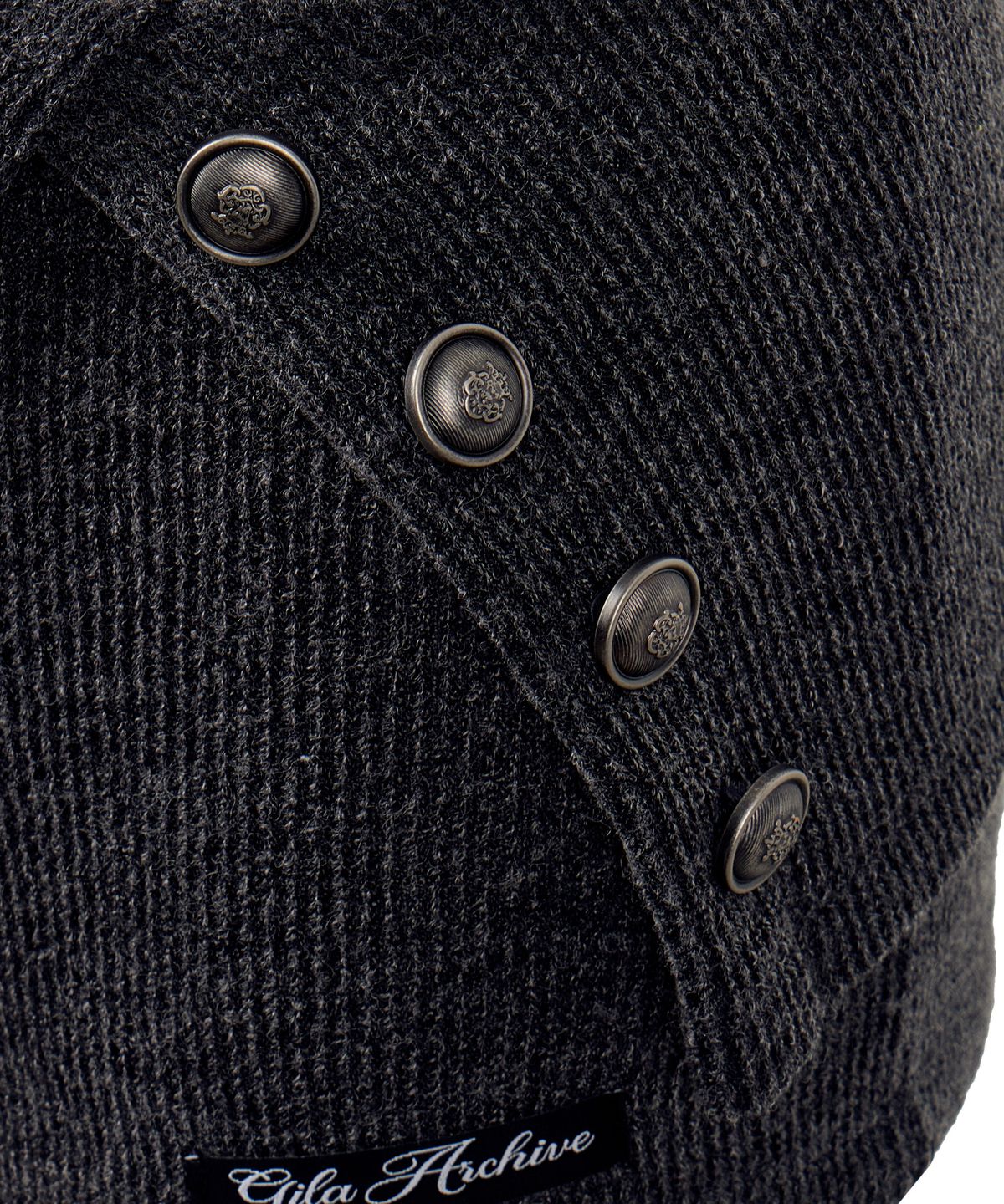 길라아카이브(GILAARCHIVE) 4-BUTTON KNIT SHORTS_CHARCOAL