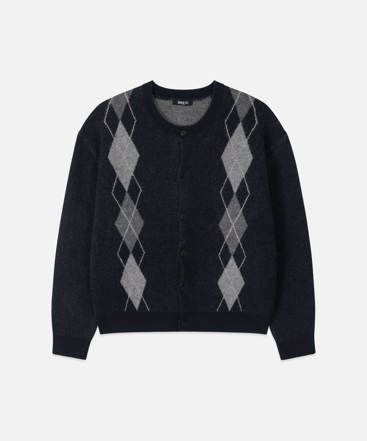 드로우핏(DRAW FIT) 아가일 니트 가디건 [NAVY]
