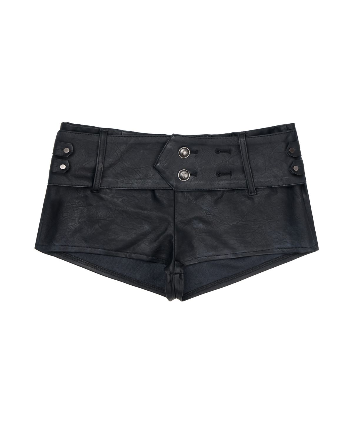 길라아카이브(GILAARCHIVE) NAPOLEON BELTED LEATHER SHORT PANTS_BLACK