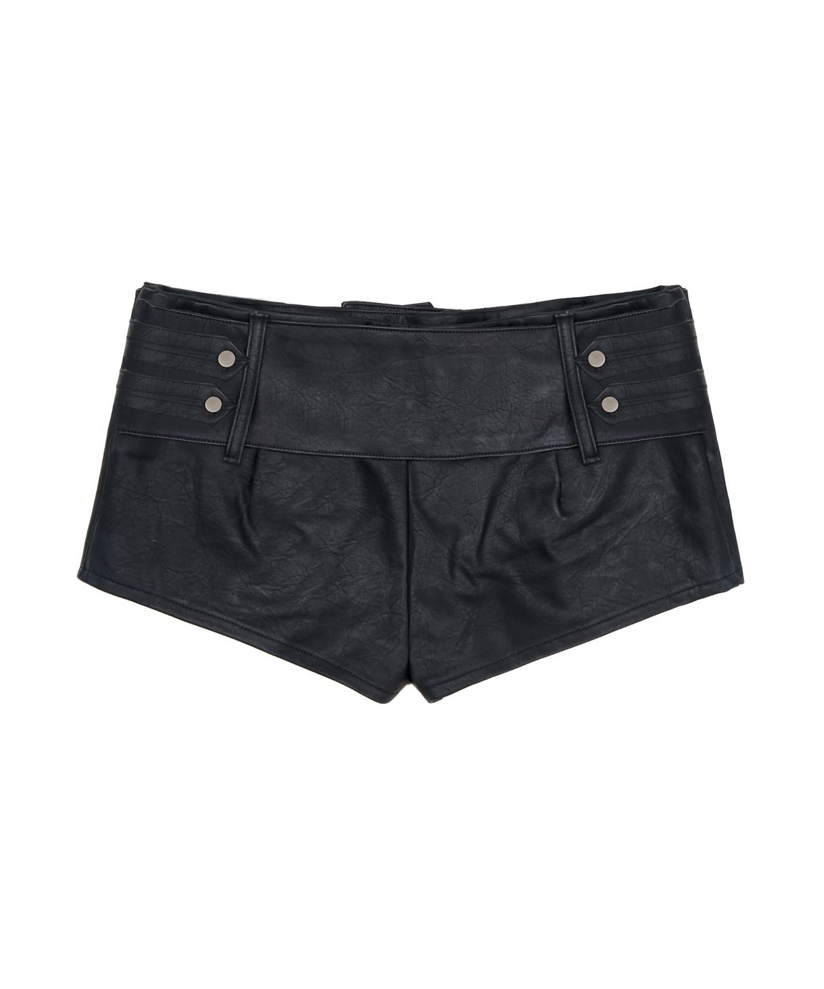 길라아카이브(GILAARCHIVE) NAPOLEON BELTED LEATHER SHORT PANTS_BLACK