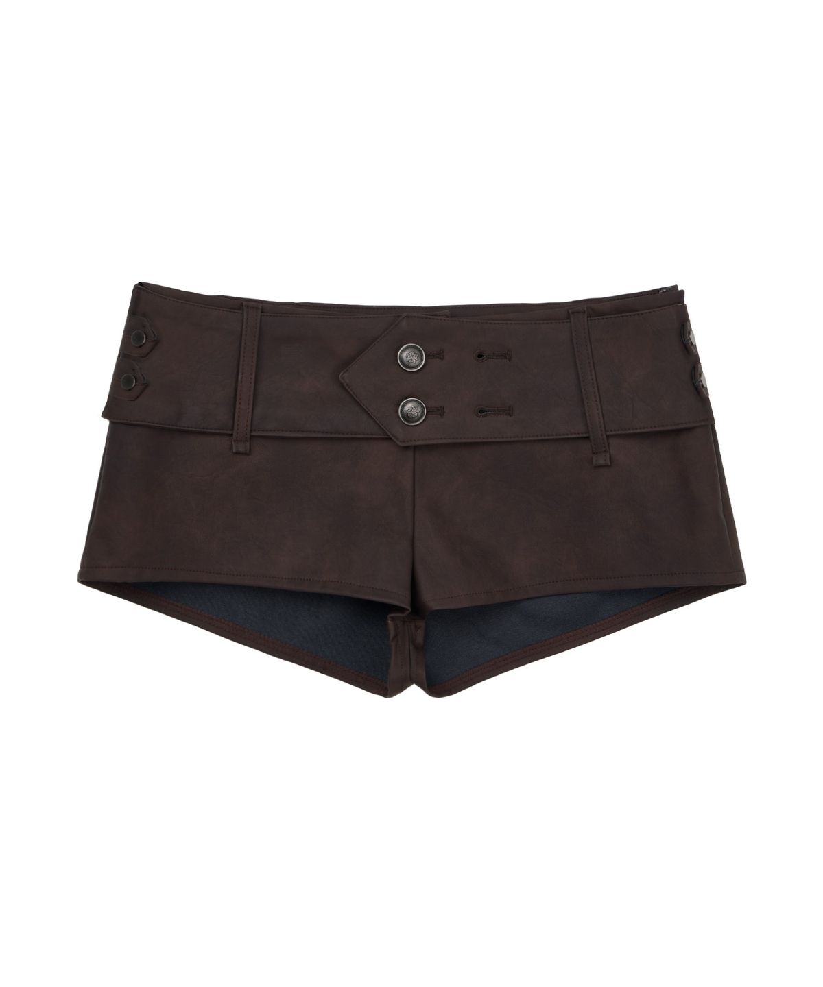 길라아카이브(GILAARCHIVE) NAPOLEON BELTED LEATHER SHORT PANTS_BROWN