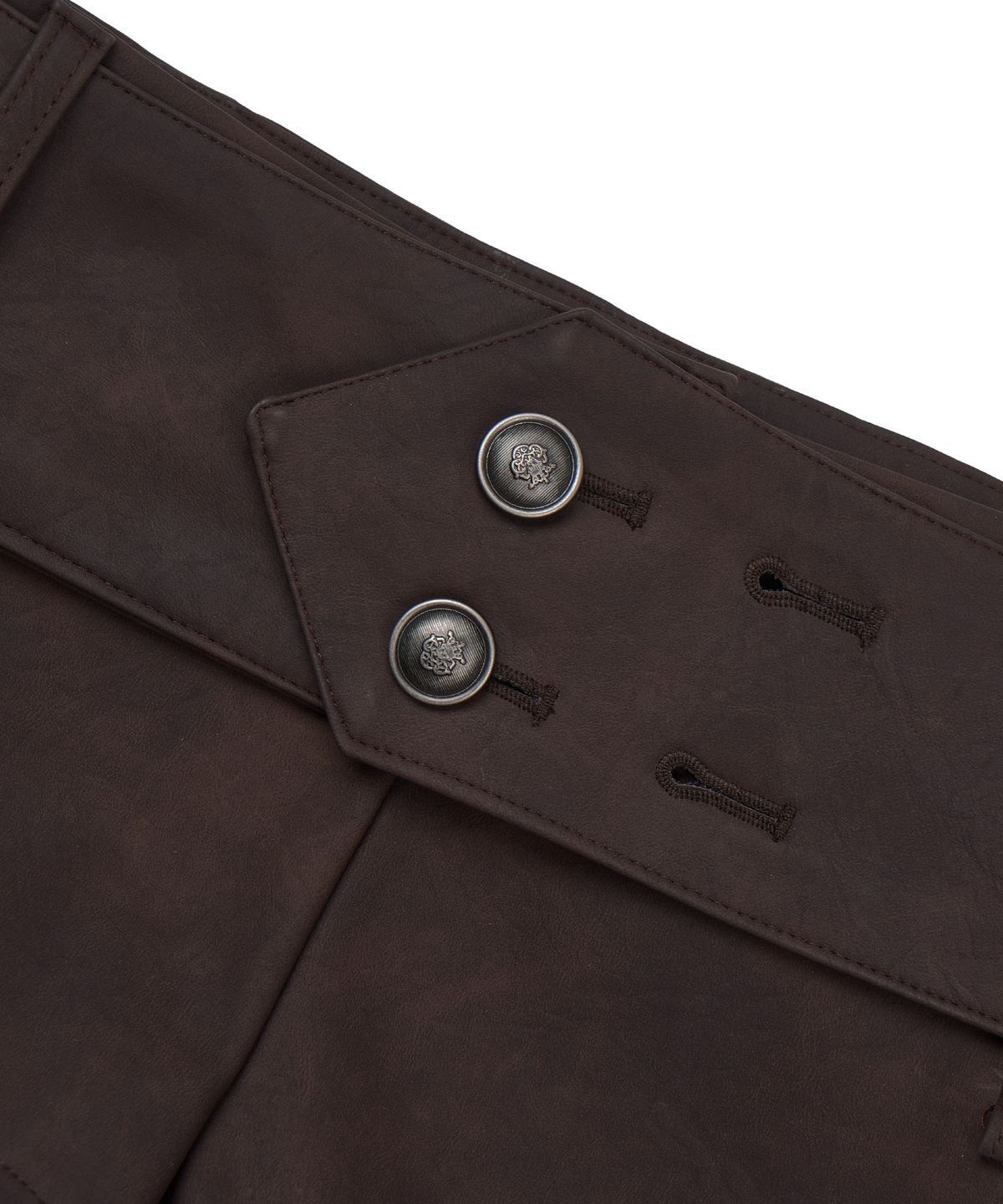 길라아카이브(GILAARCHIVE) NAPOLEON BELTED LEATHER SHORT PANTS_BROWN
