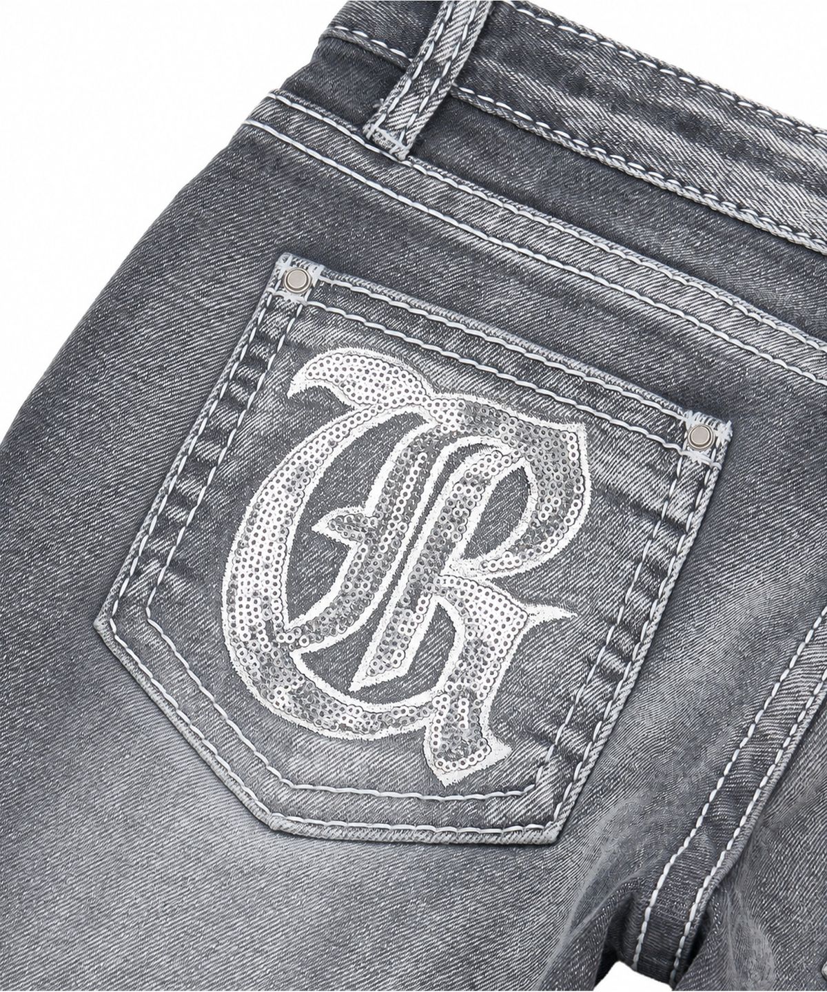 길라아카이브(GILAARCHIVE) GR-LOW RISE BOOTSCUT DENIM PANTS_GREY