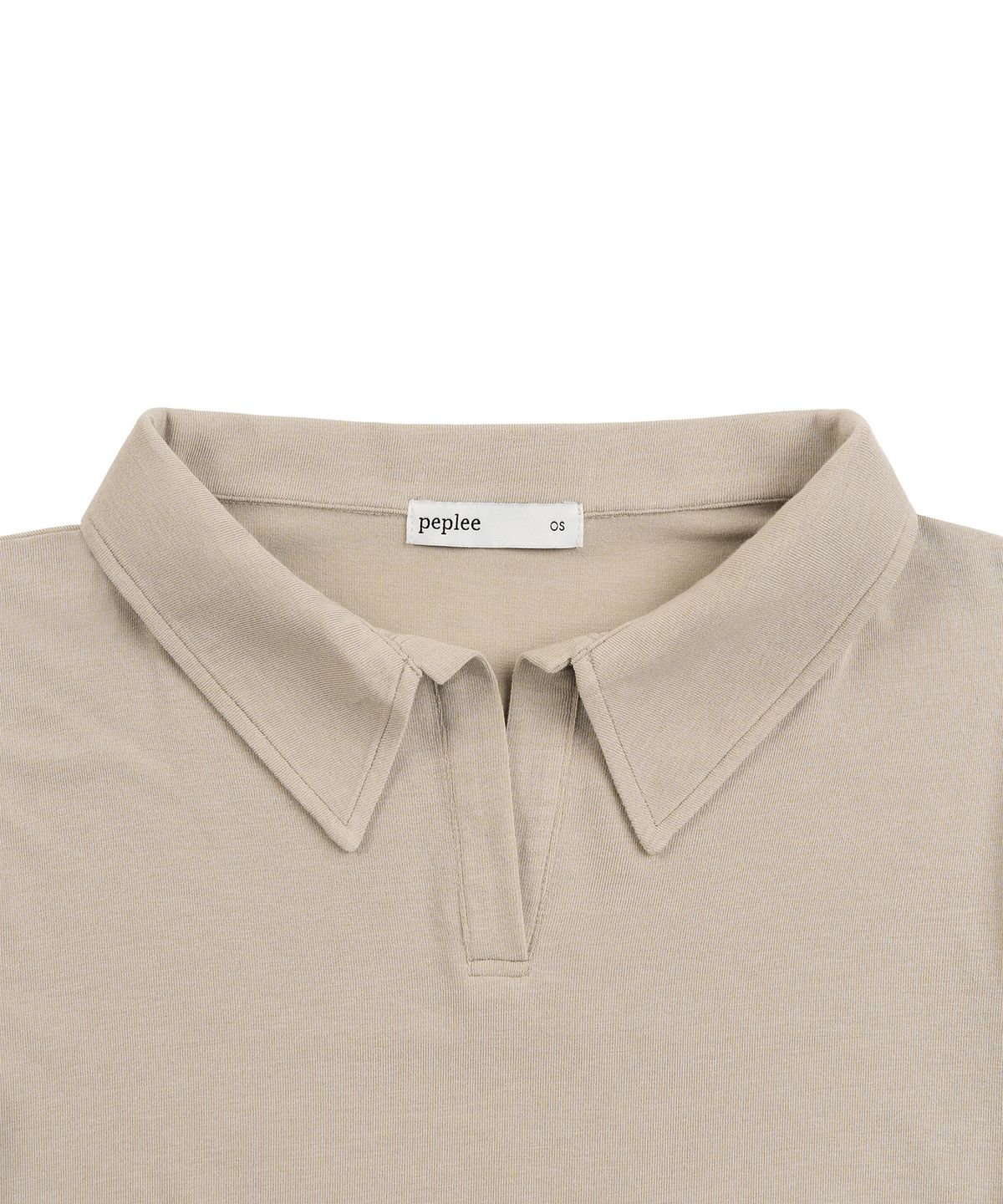 페플리(PEPLEE) Open Collar Long Sleeve (Beige)