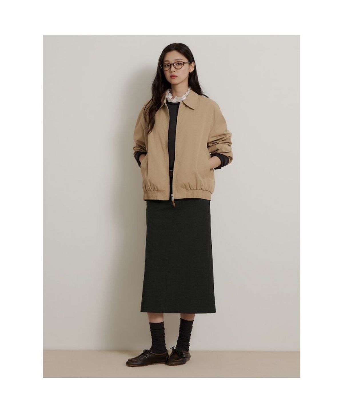 빈폴 레이디스(BEANPOLE LADIES) [Essential] 헤링턴 점퍼  베이지 (BF6839E02A)