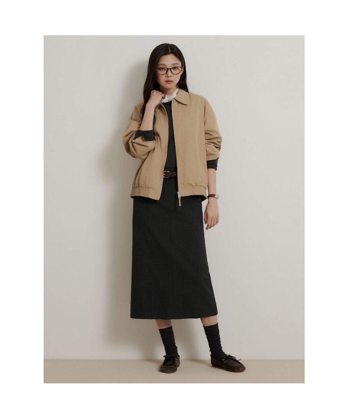 빈폴 레이디스(BEANPOLE LADIES) [Essential] 헤링턴 점퍼  베이지 (BF6839E02A)