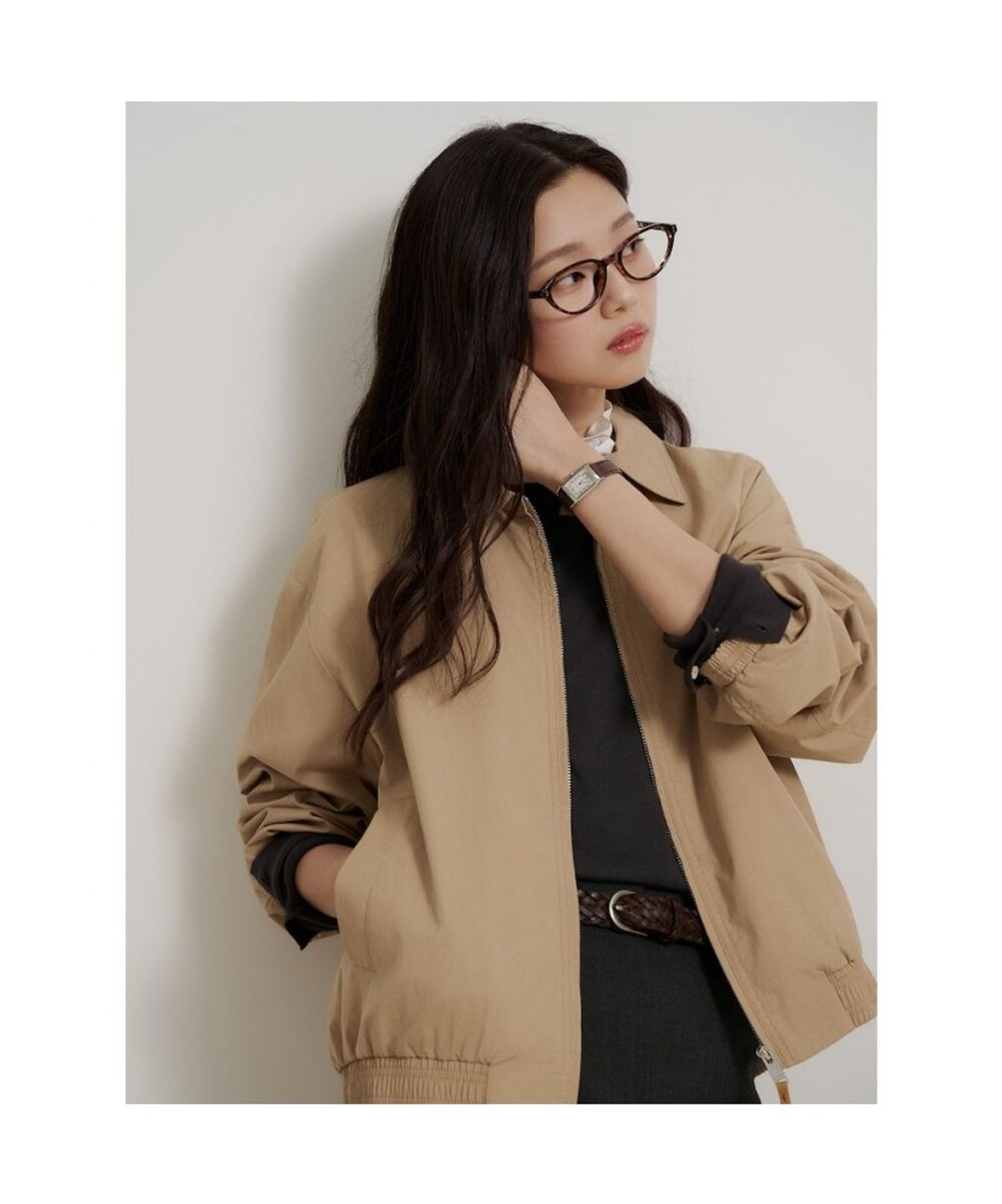 빈폴 레이디스(BEANPOLE LADIES) [Essential] 헤링턴 점퍼  베이지 (BF6839E02A)