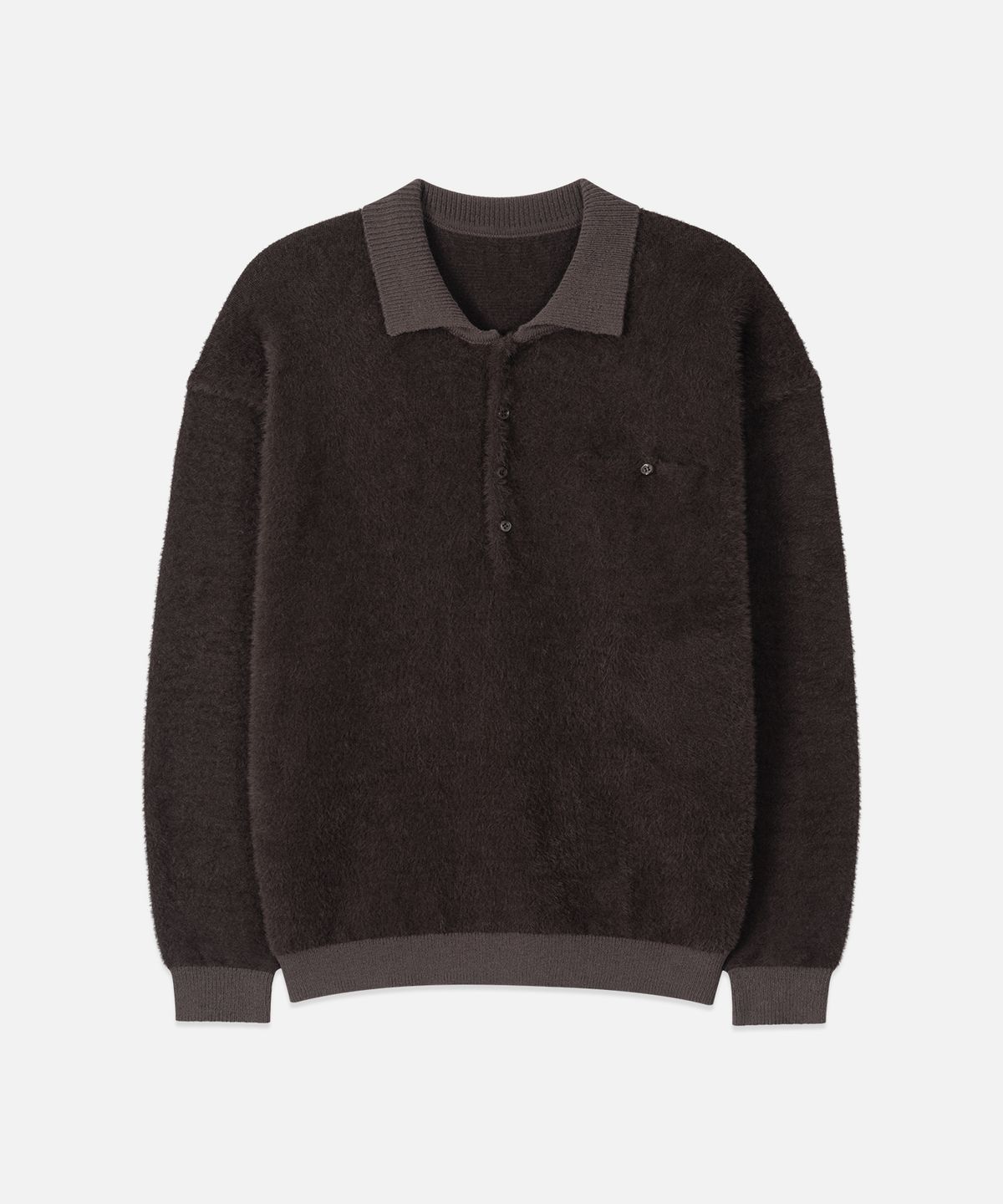 드로우핏(DRAW FIT) 플러피 브러쉬 카라 니트 [BROWN]