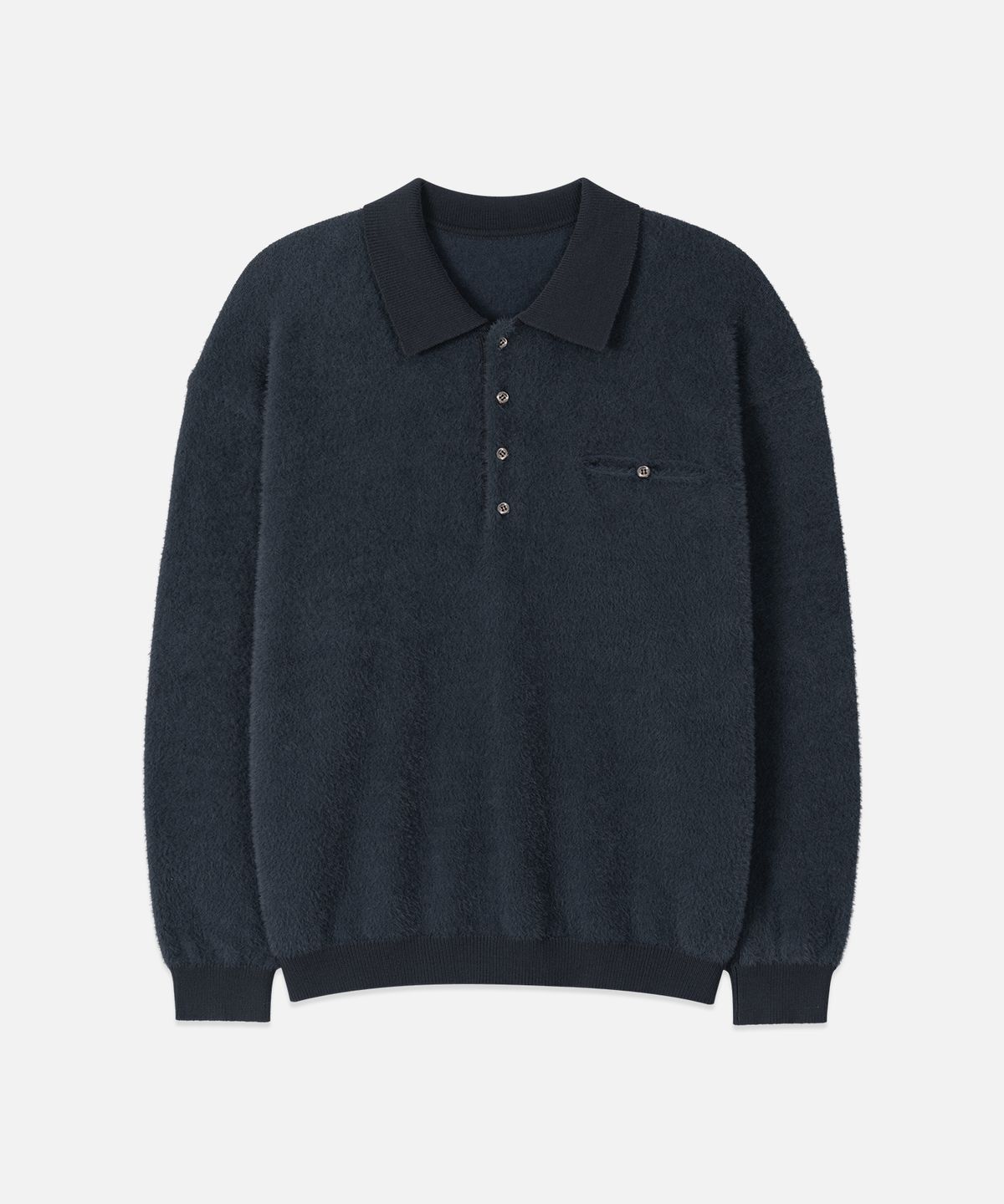 드로우핏(DRAW FIT) 플러피 브러쉬 카라 니트 [GREYISH BLUE]