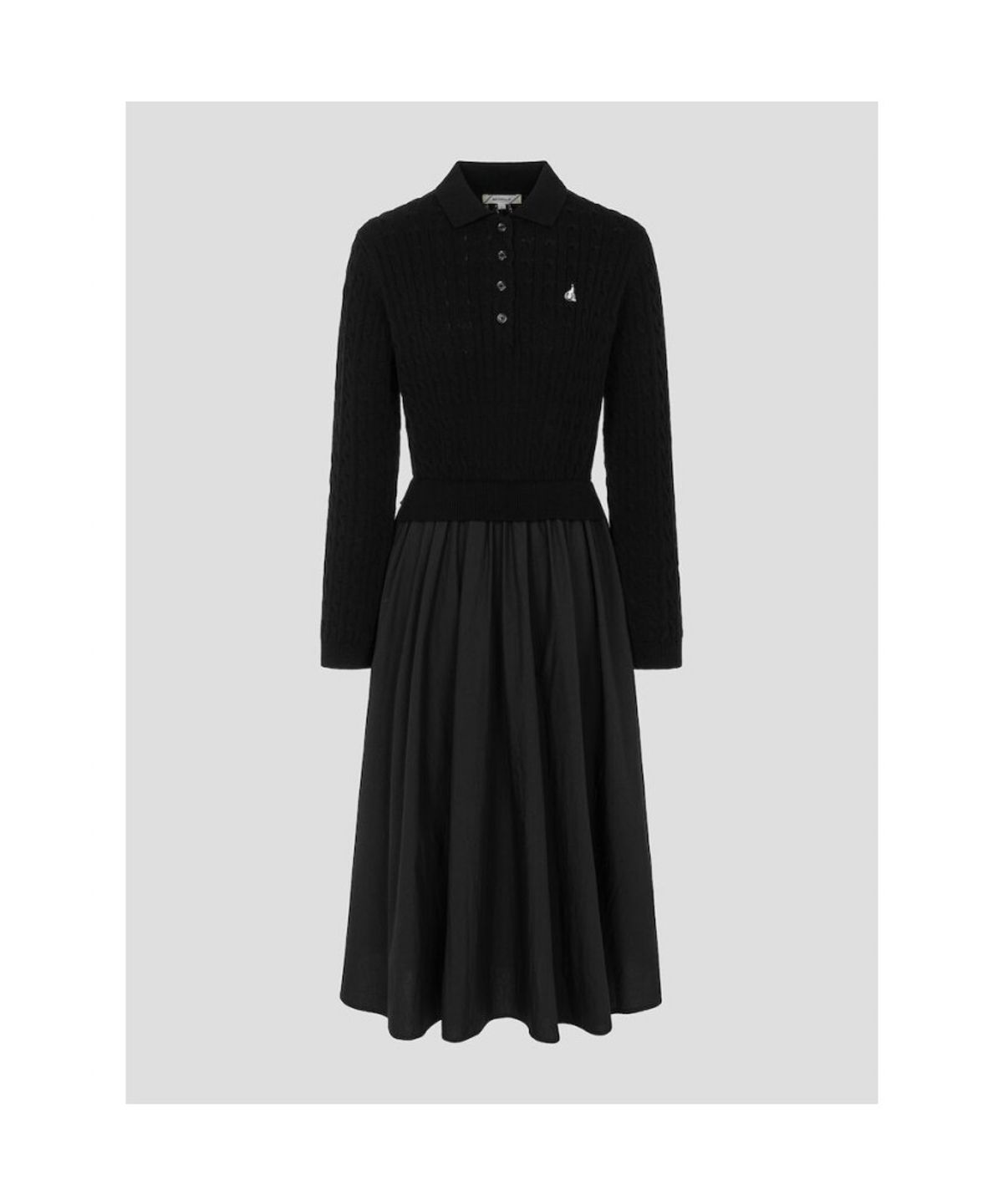 빈폴 레이디스(BEANPOLE LADIES) 케이블 니트 원피스  블랙 (BF685UC015)