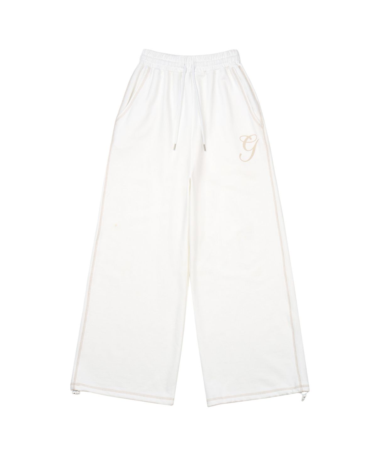 길라아카이브(GILAARCHIVE) STITCHED SMALL LOGO SWEAT PANTS_WHITE