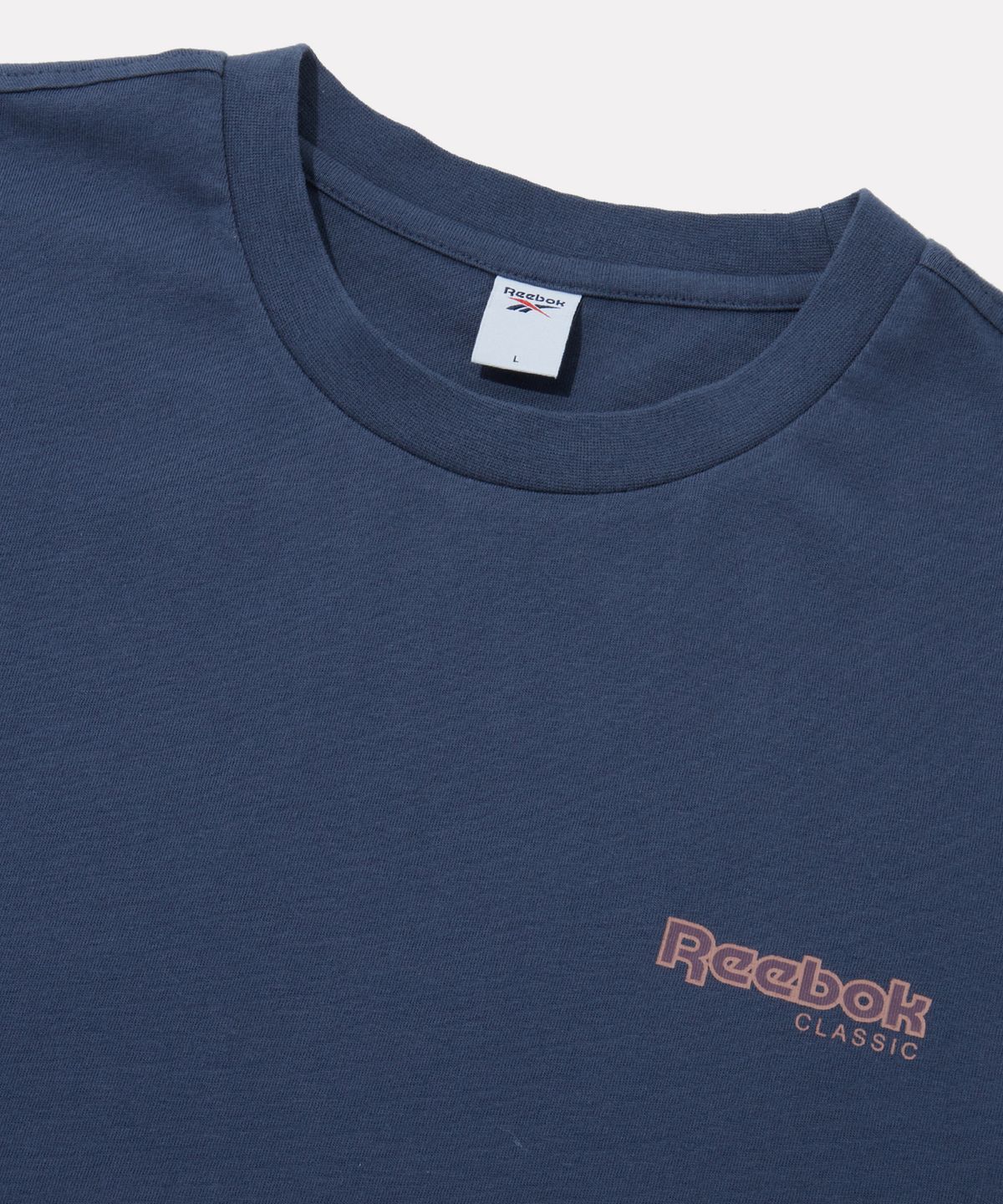 리복(REEBOK) 베이직 로고 워싱 반팔티 - 인디고 네이비