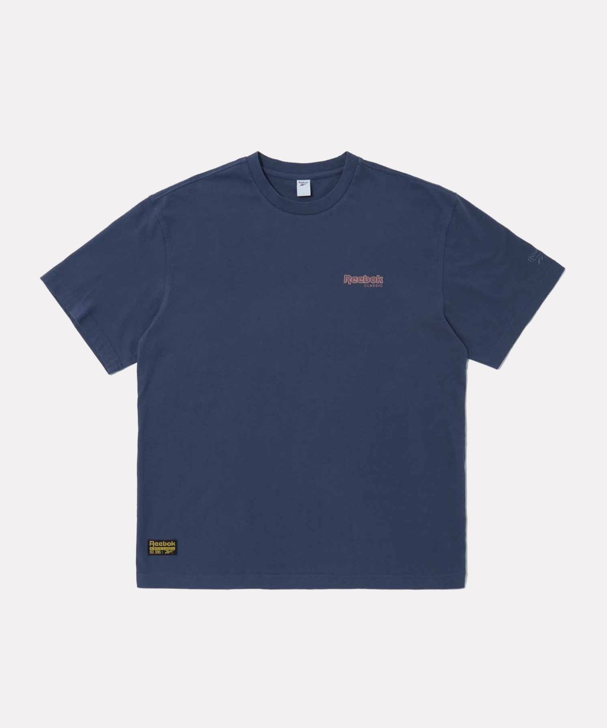 리복(REEBOK) 베이직 로고 워싱 반팔티 - 인디고 네이비