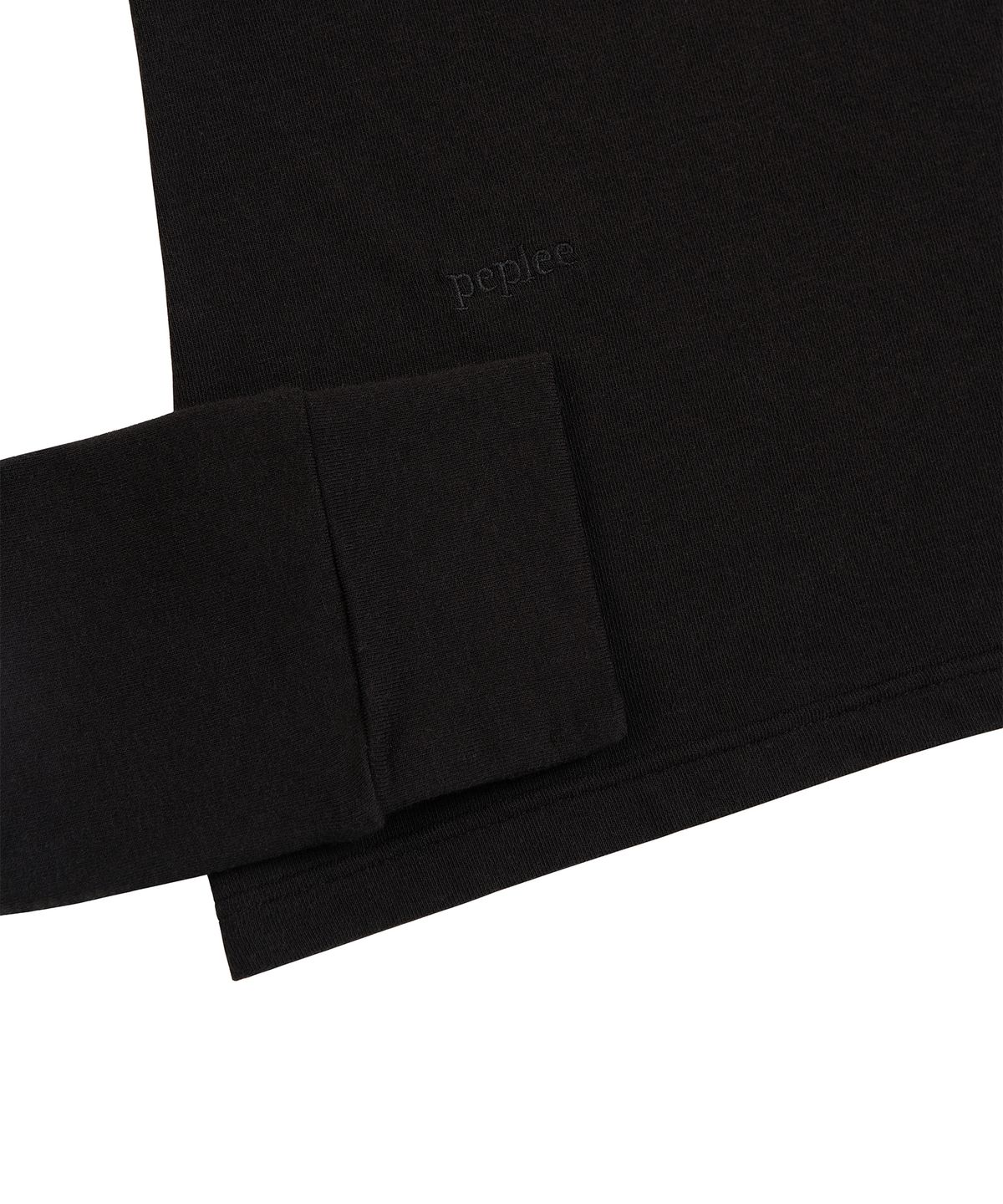 페플리(PEPLEE) Open Collar Long Sleeve (Black)