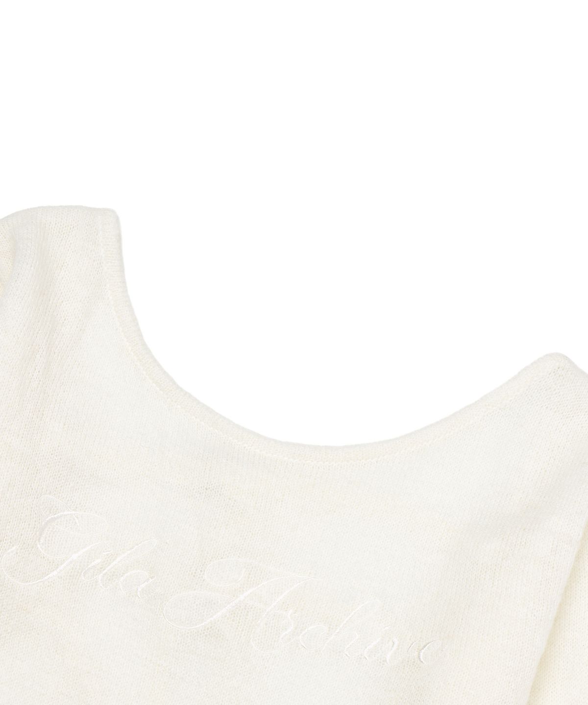 길라아카이브(GILAARCHIVE) DAMAGE BACKLESS LOGO KNIT_IVORY