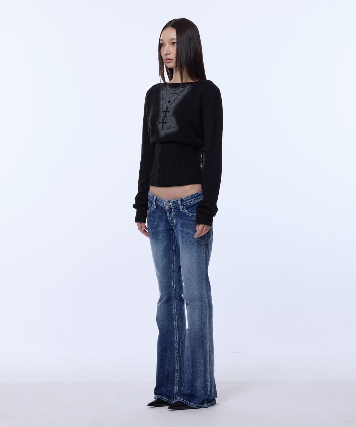 길라아카이브(GILAARCHIVE) NECKLACE OFF SHOULDER KNIT_BLACK