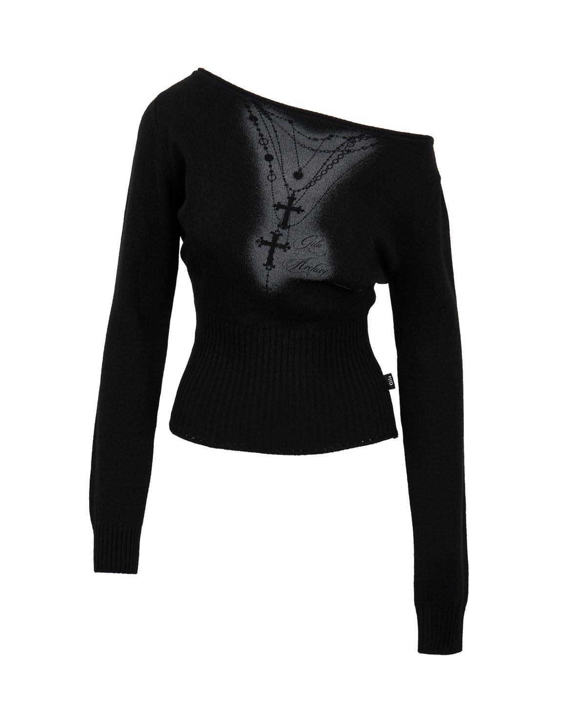 길라아카이브(GILAARCHIVE) NECKLACE OFF SHOULDER KNIT_BLACK