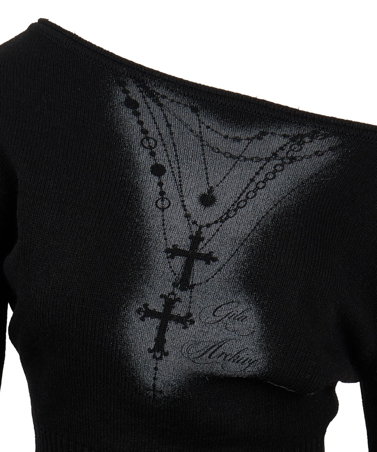 길라아카이브(GILAARCHIVE) NECKLACE OFF SHOULDER KNIT_BLACK